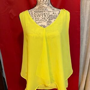 Vibrant Yellow Sleeveless Chiffon Blouse